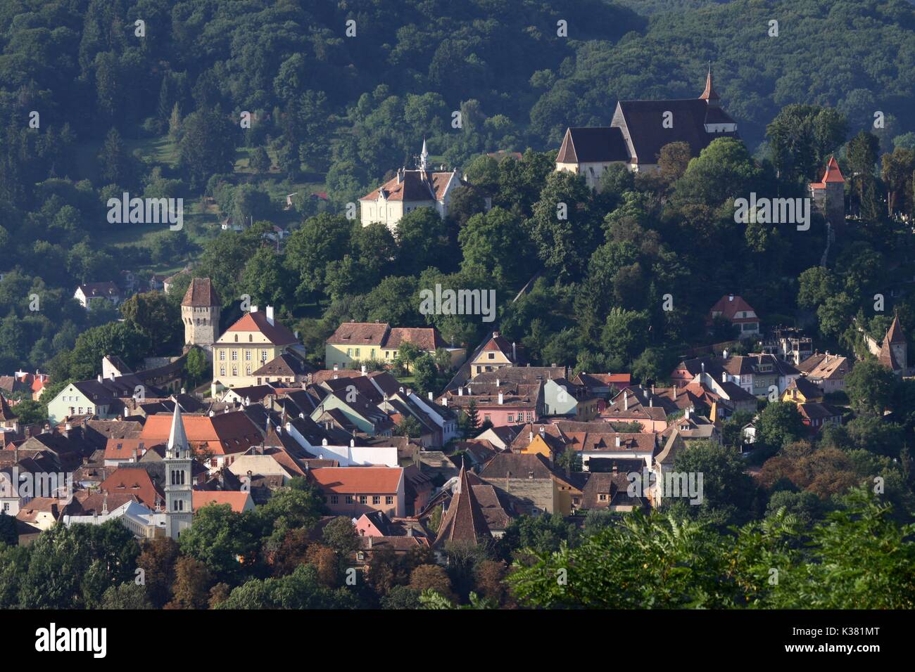 Città vecchia di Sighisoara, Romania Foto Stock
