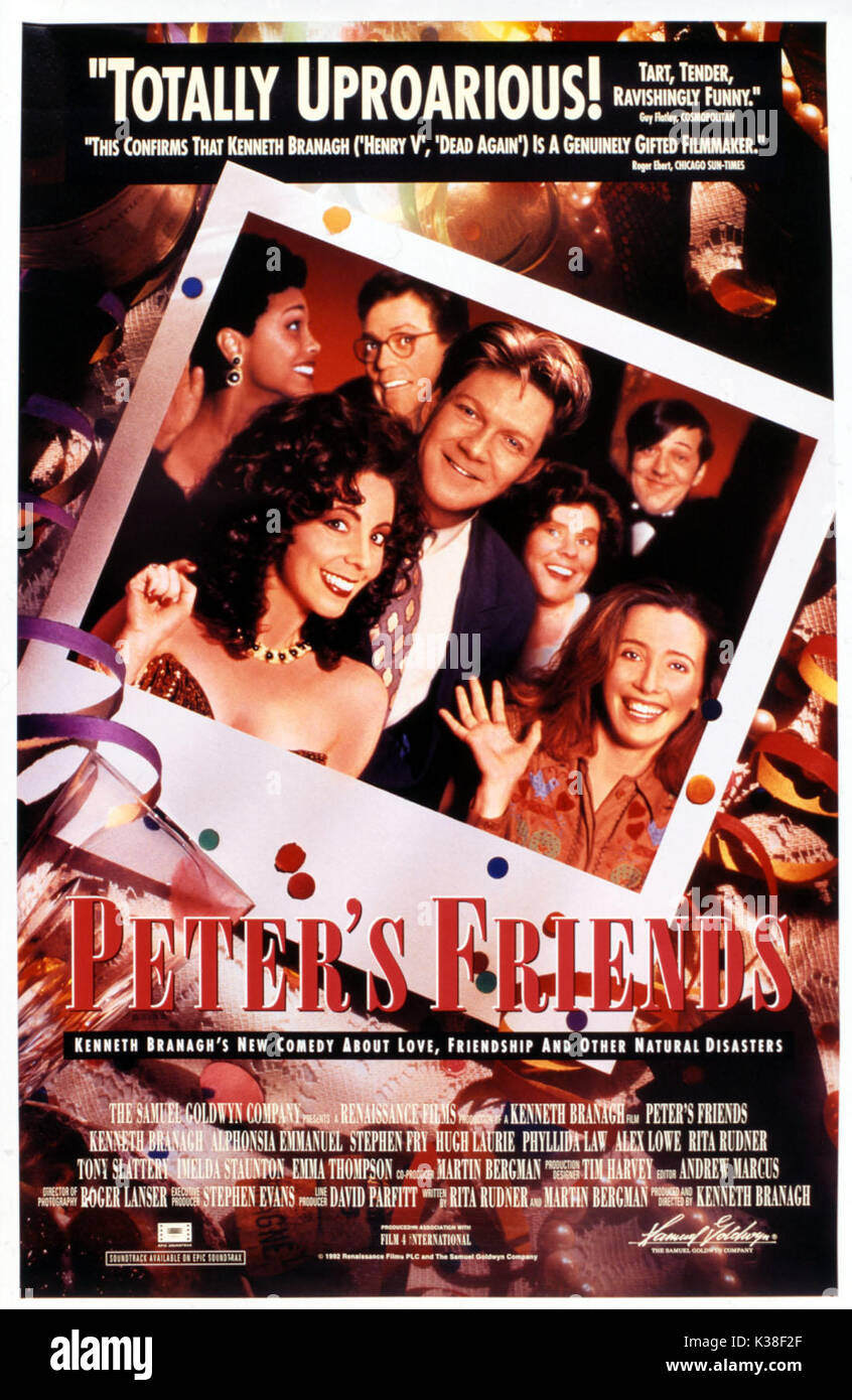 PETER'S FRIENDS (UK 1992) POSTER BBC FILMS/CANALE 4 FILMS/RENAISSANCE FILMS/SAMUEL GOLDWYN COMPANY PETER'S FRIENDS (UK 1992) POSTER BBC FILMS/CANALE 4 FILMS/RENAISSANCE FILMS/SAMUEL GOLDWYN COMPANY data: 1992 Foto Stock