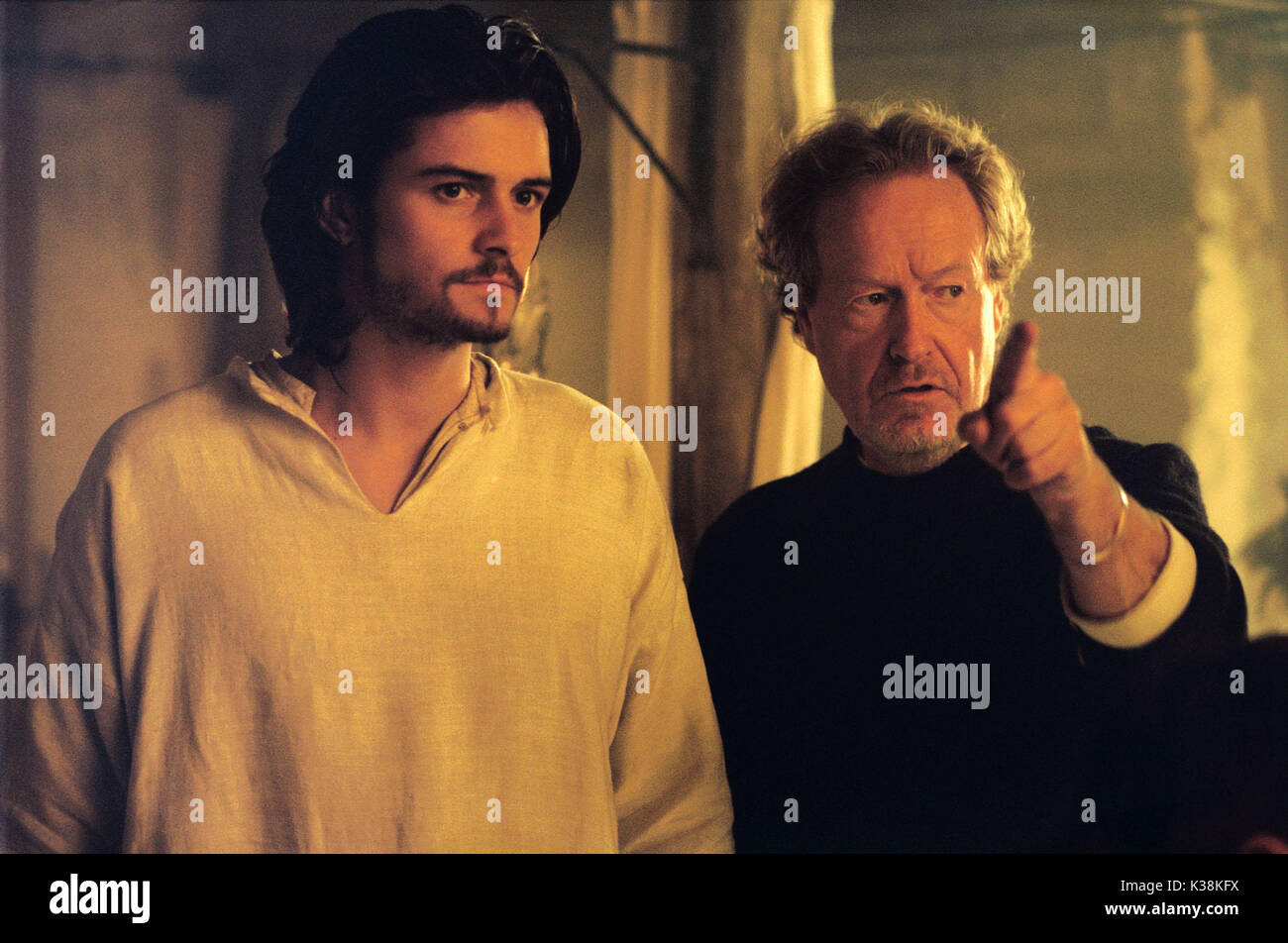 Regno dei cieli Orlando Bloom e il regista Ridley Scott data: 2005 Foto Stock