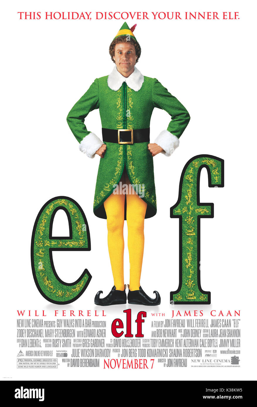 ELF Will Ferrell POSTER DA RONALD ARCHIVIO DI CONCEDERE UNA NUOVA LINEA Data di produzione: 2003 Foto Stock