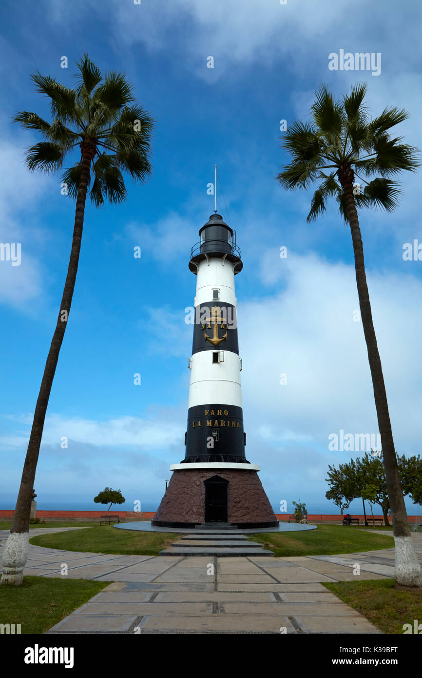 Miraflores Lighthouse, Antonio Raimondi, parco di Miraflores Lima, Perù, Sud America Foto Stock