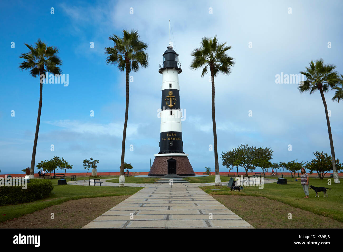 Miraflores Lighthouse, Antonio Raimondi, parco di Miraflores Lima, Perù, Sud America Foto Stock