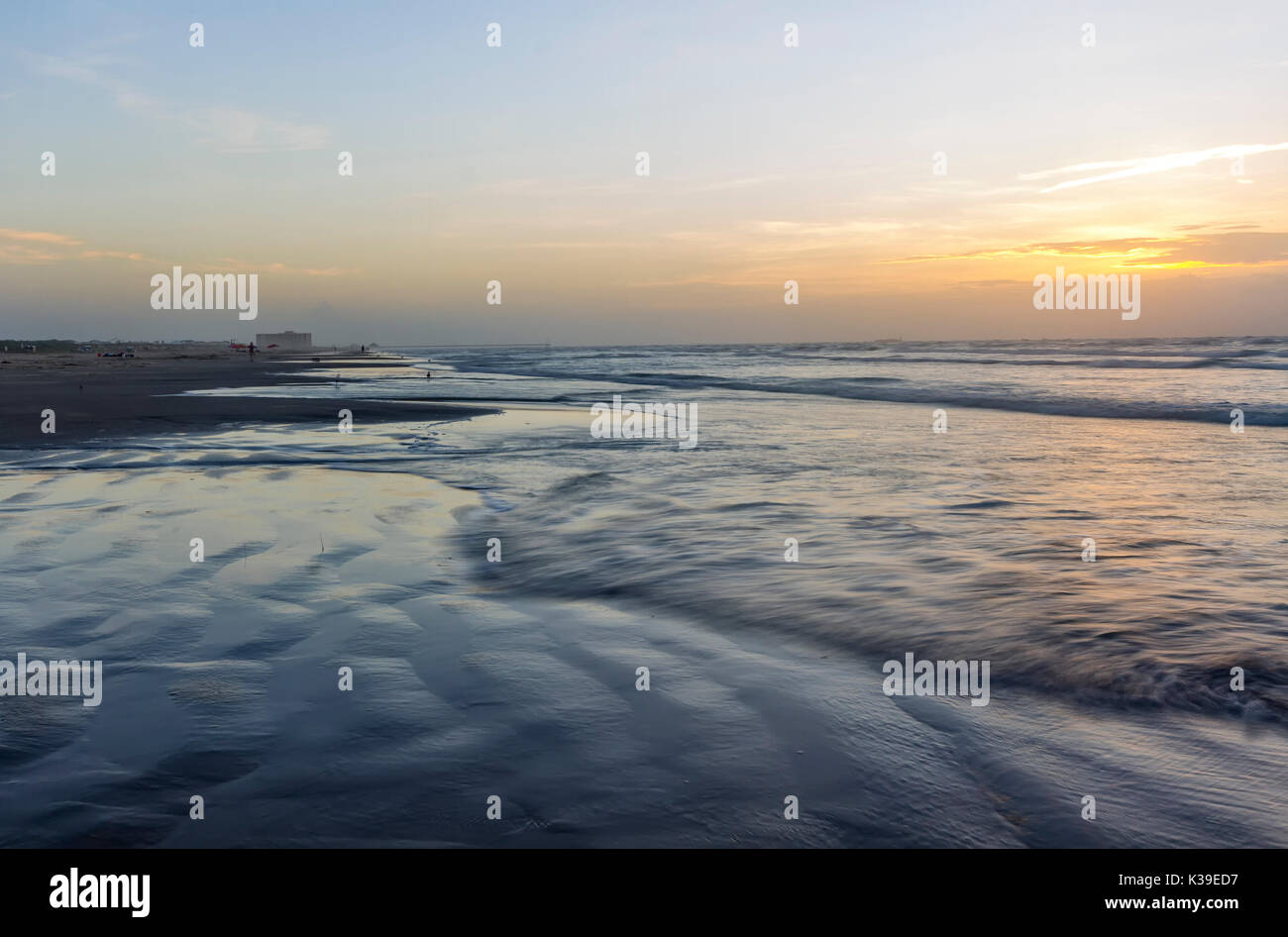 Port Aransas, Texas sunrise sulla Mustang Island Foto Stock