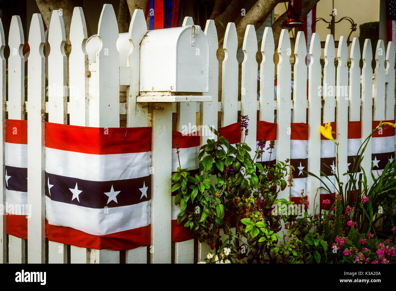 Il patriottismo sul display completo nella California meridionale. Foto Stock