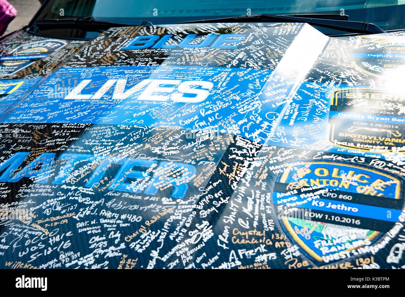 National Police Memorial, Blue Lives Matter, Patriots, First Responders, Capitol of Washington DC. Foto Stock