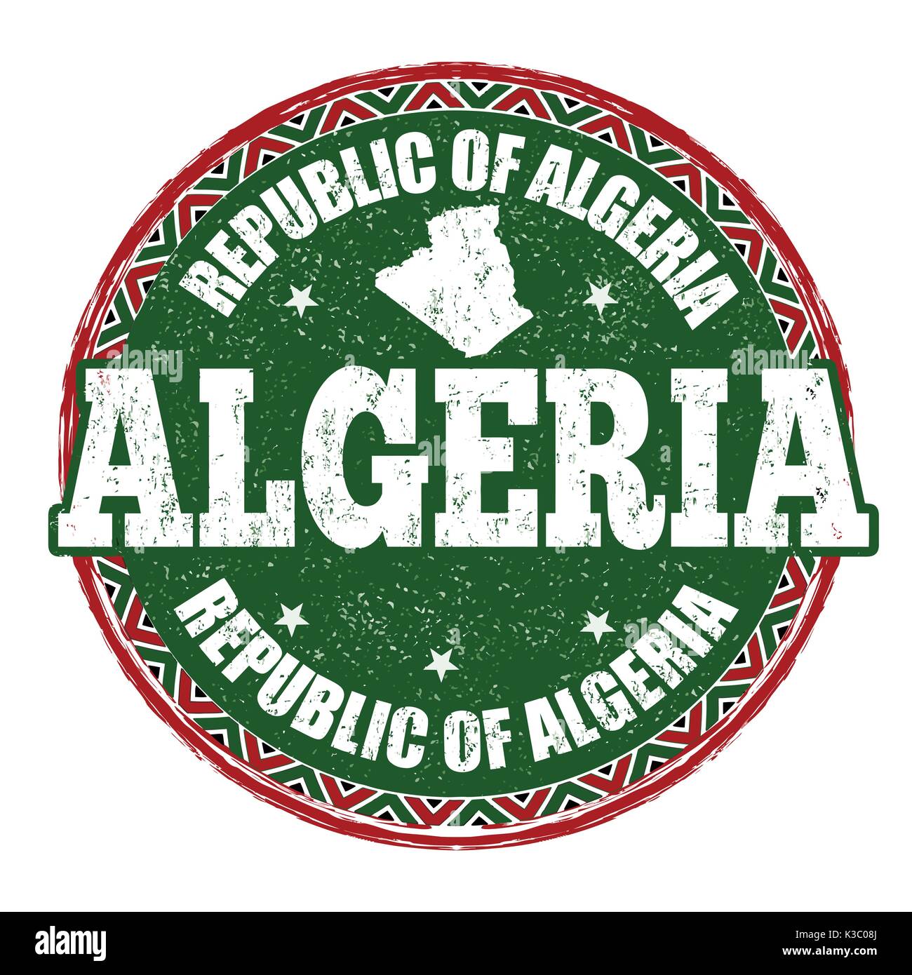 Algeria grunge timbro di gomma su sfondo bianco, illustrazione vettoriale Illustrazione Vettoriale