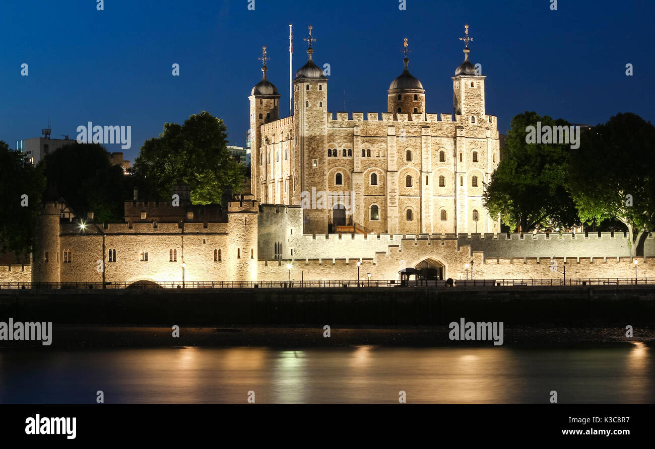 La Torre Bianca : castello principale all'interno della Torre di Londra, Regno Unito. Foto Stock