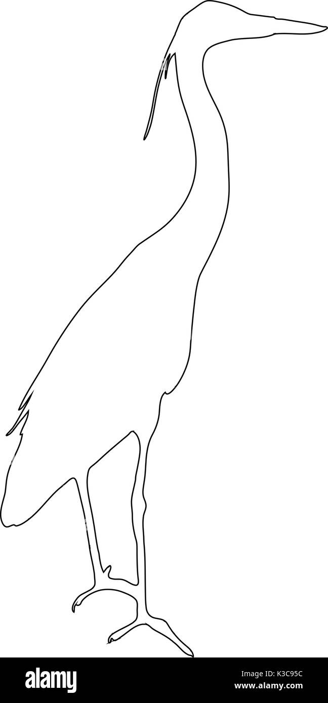 Profilo di un africano Heron Illustrazione Vettoriale