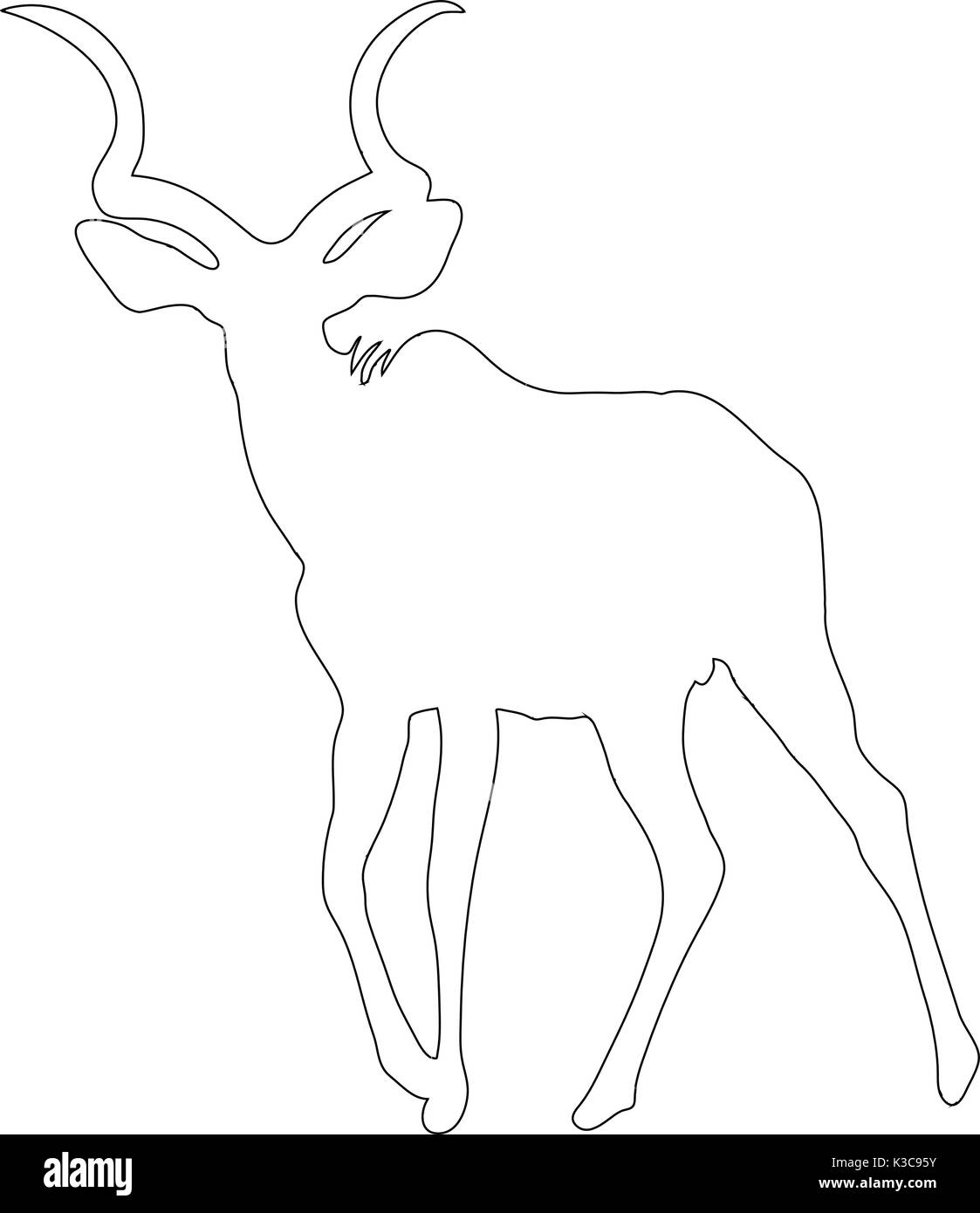 Profilo di un africano Blue GNU Illustrazione Vettoriale