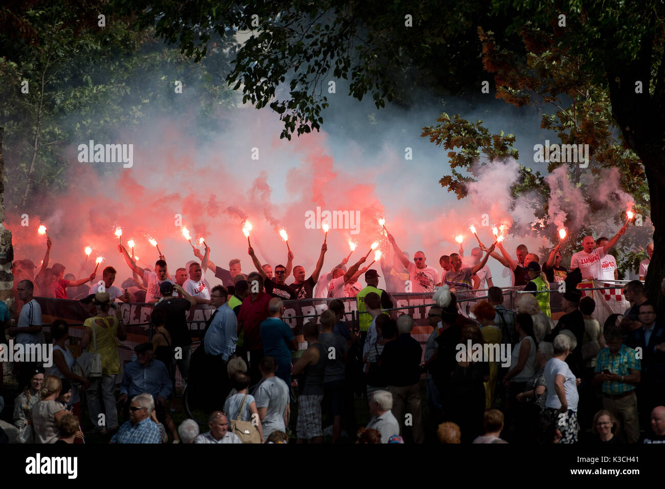 LUBIN, Polonia - 31 agosto 2017: Celebrazioni del trentacinquesimo anniversario della Lubin la criminalità e il 37° anniversario della fondazione della solidarietà Foto Stock