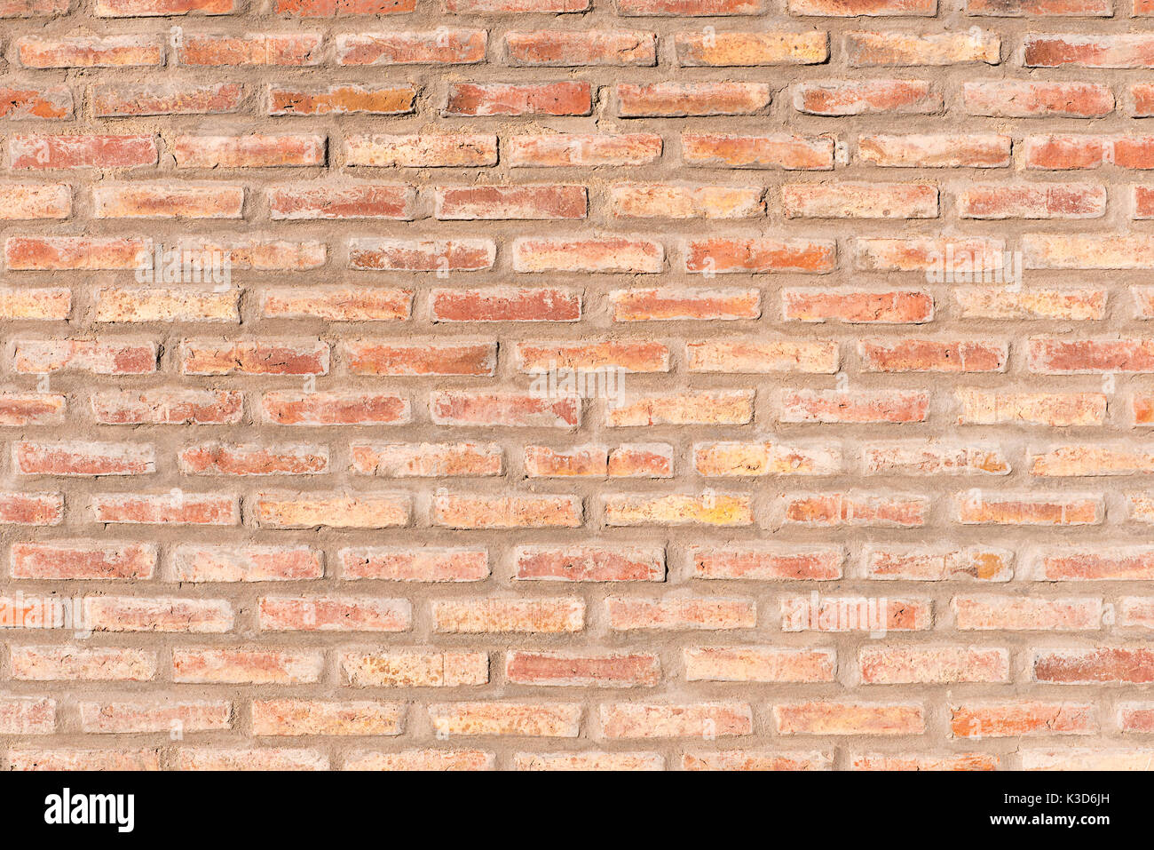 Sfondo di un vecchio e robusto brickwall rosso Foto Stock