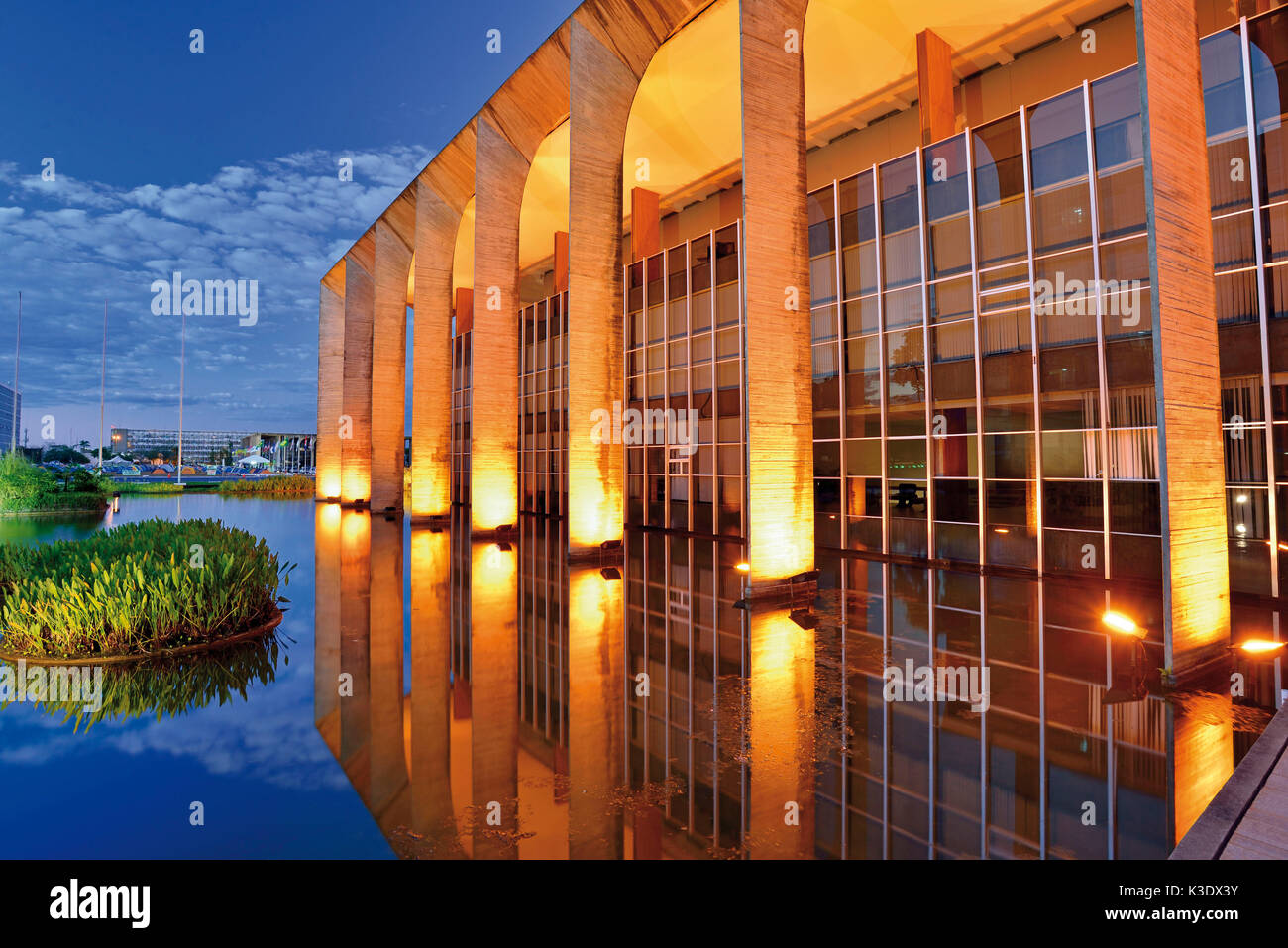 Il brasile, brasile, laterale vista sul palazzo Itamaraty di Oscar Niemeyer, Foto Stock