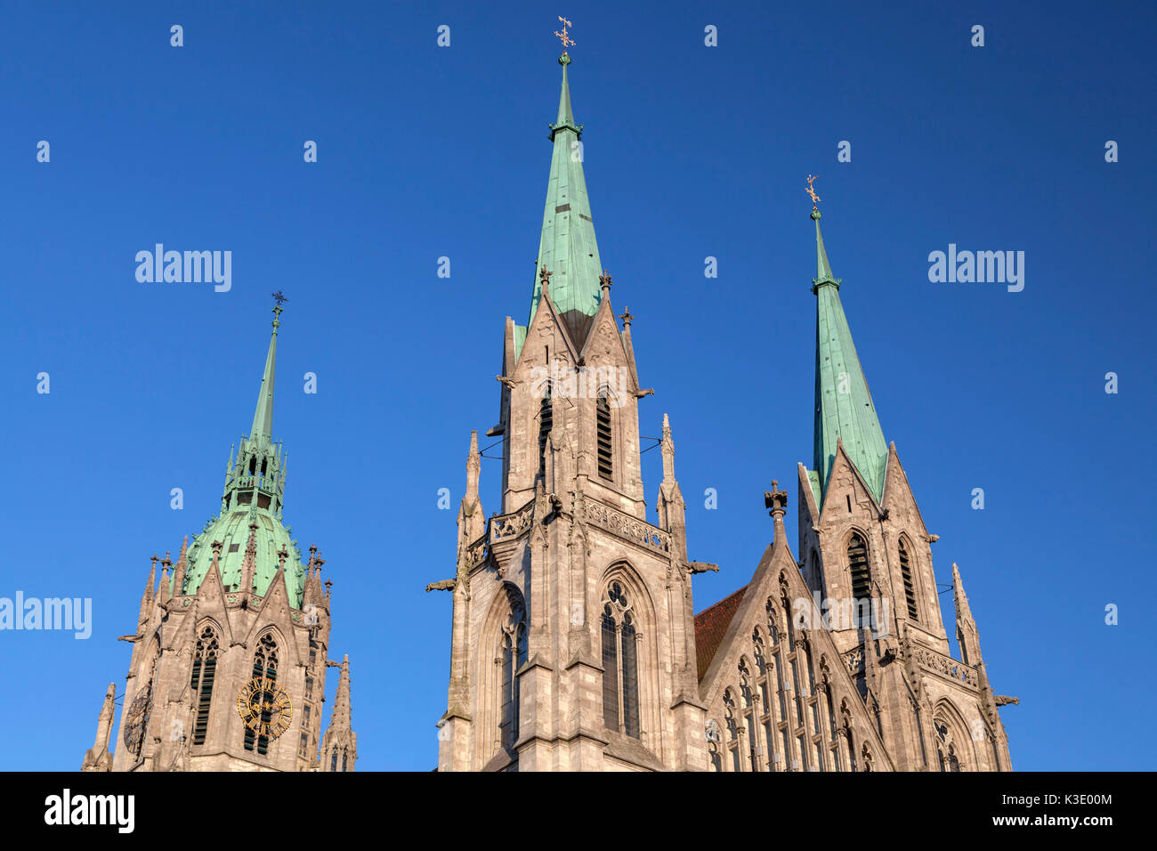 Paulskirche (chiesa) al Theresienwiese, Ludwig sobborgo di Monaco di Baviera, Baviera, Baviera, Germania, Foto Stock
