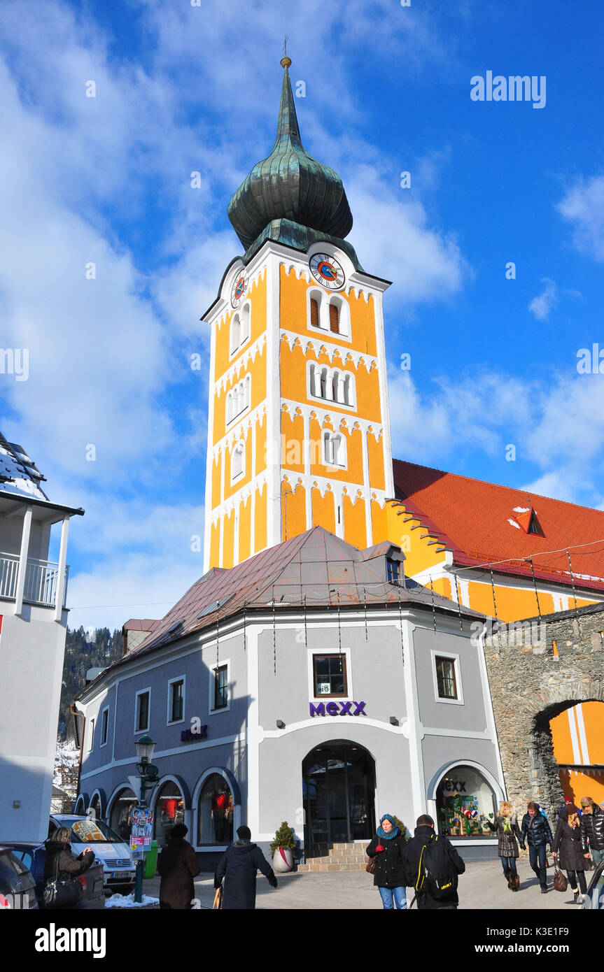 Ã-sterreich, Steiermark, Schladming, Dorfkirche, Foto Stock