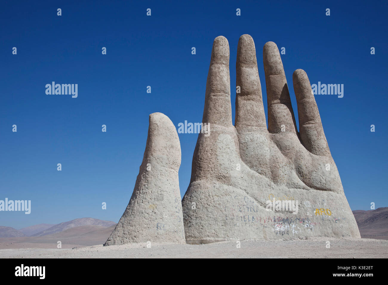 Il Cile, arte, di scultura, di mano del Desierto, Foto Stock