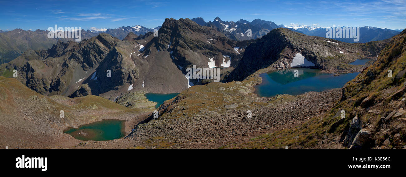 Austria, Tirolo, Kaunertal, Kaunergrat, laghi nel Falkaunsjoch Foto Stock