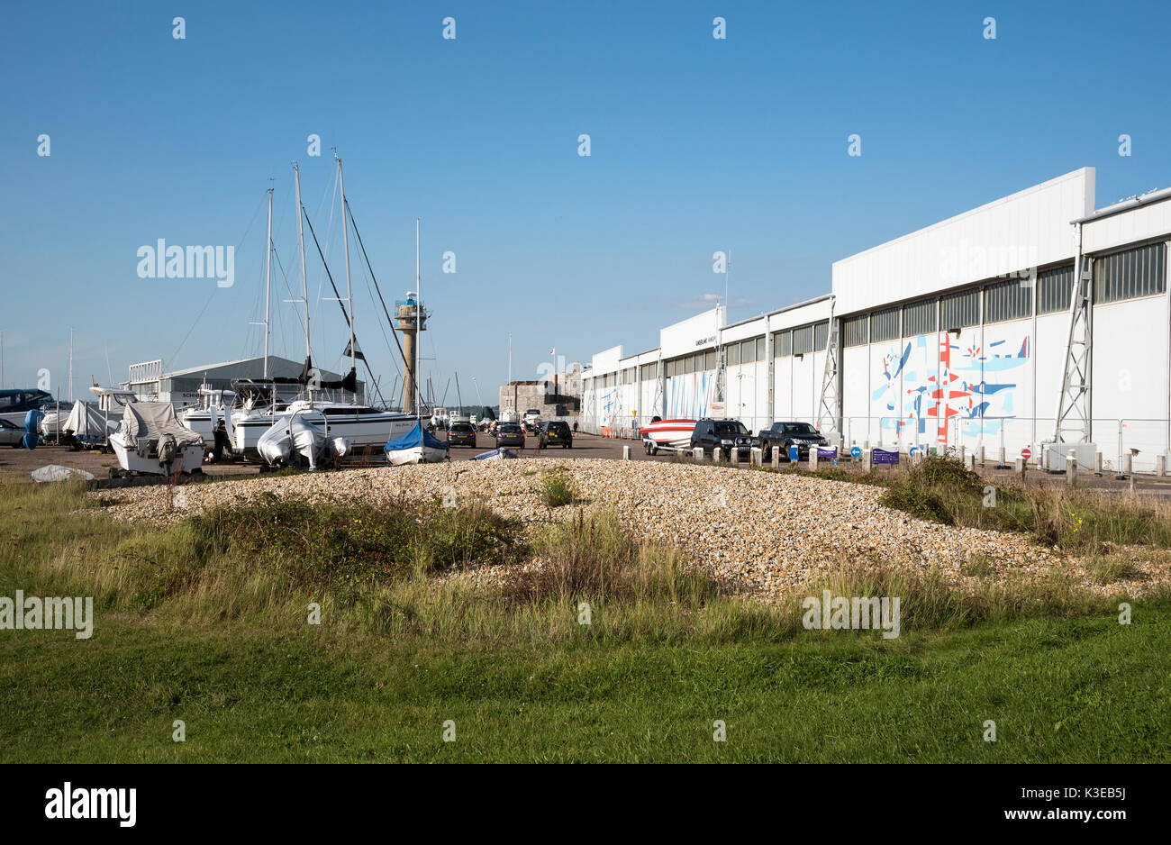 Attività Calshot centro sul Calshot Spit in Hampshire England Regno Unito. Agosto 2017 Foto Stock