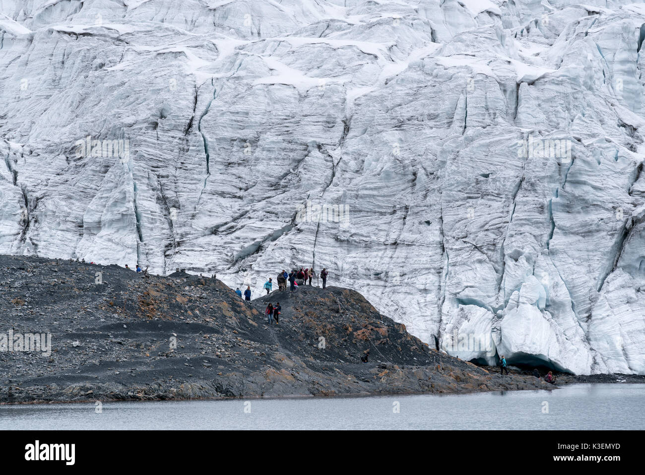 Il ghiacciaio pastoruri nei pressi di Huaraz, Perù Foto Stock