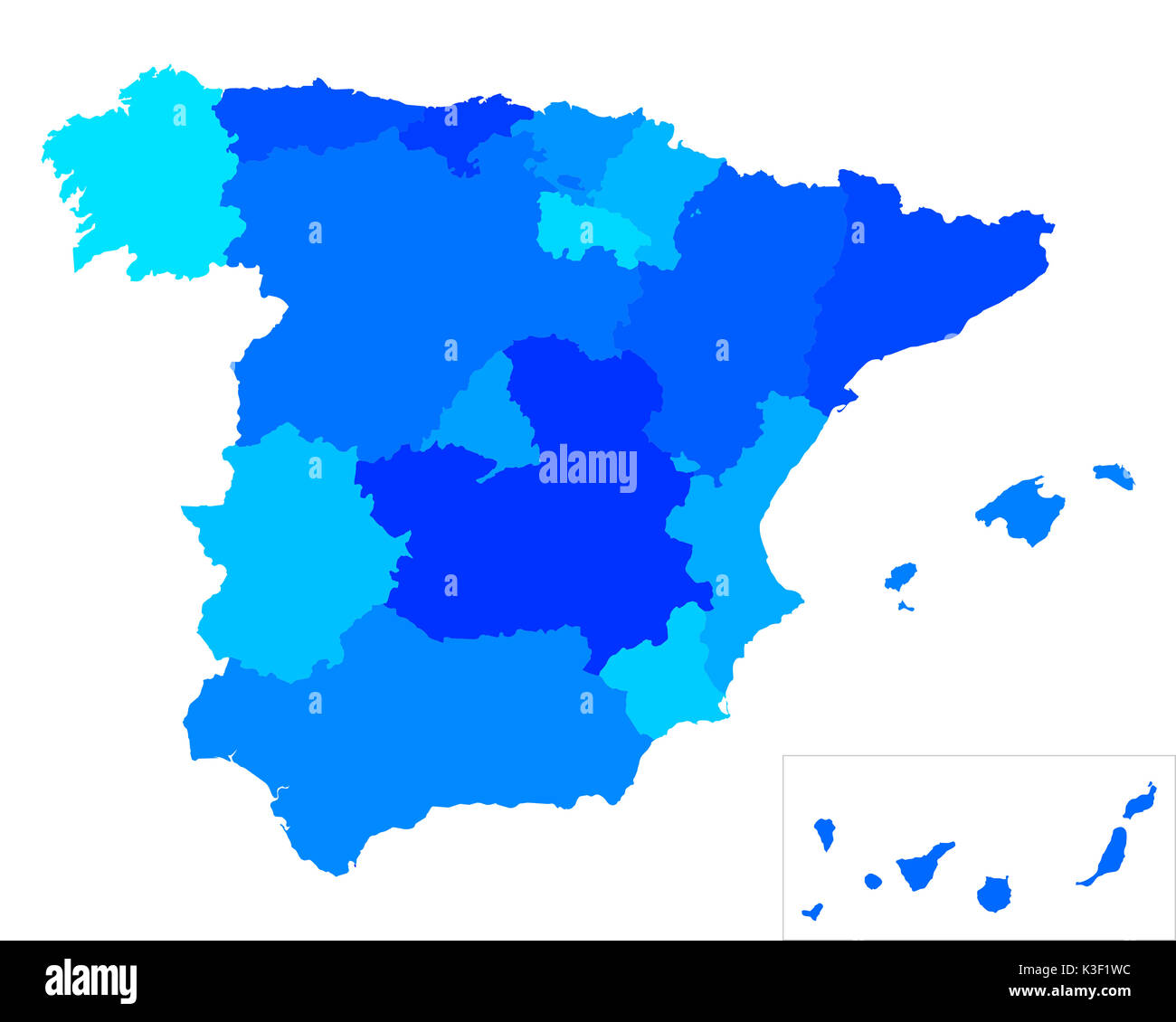 Mappa di Spagna Foto Stock