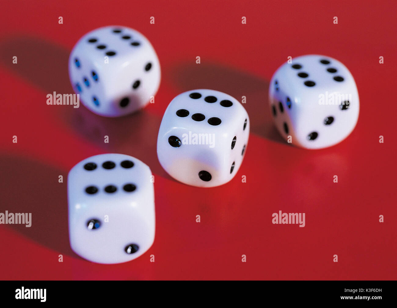 Cubo con numero sei Pash al gioco dei dadi Foto Stock