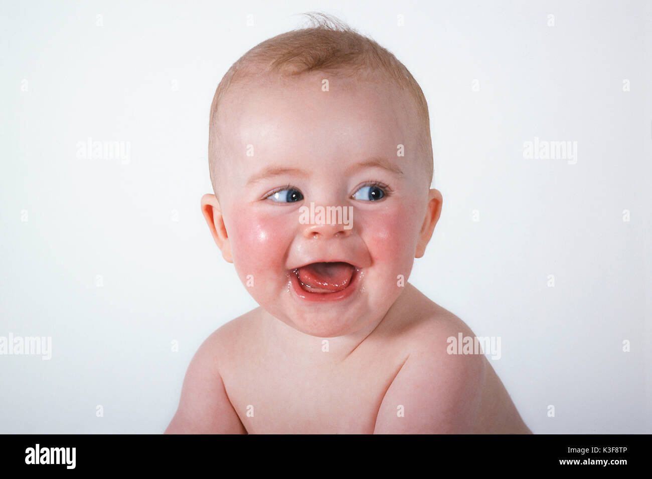 Ritratto di un felice, Laughing baby Foto Stock