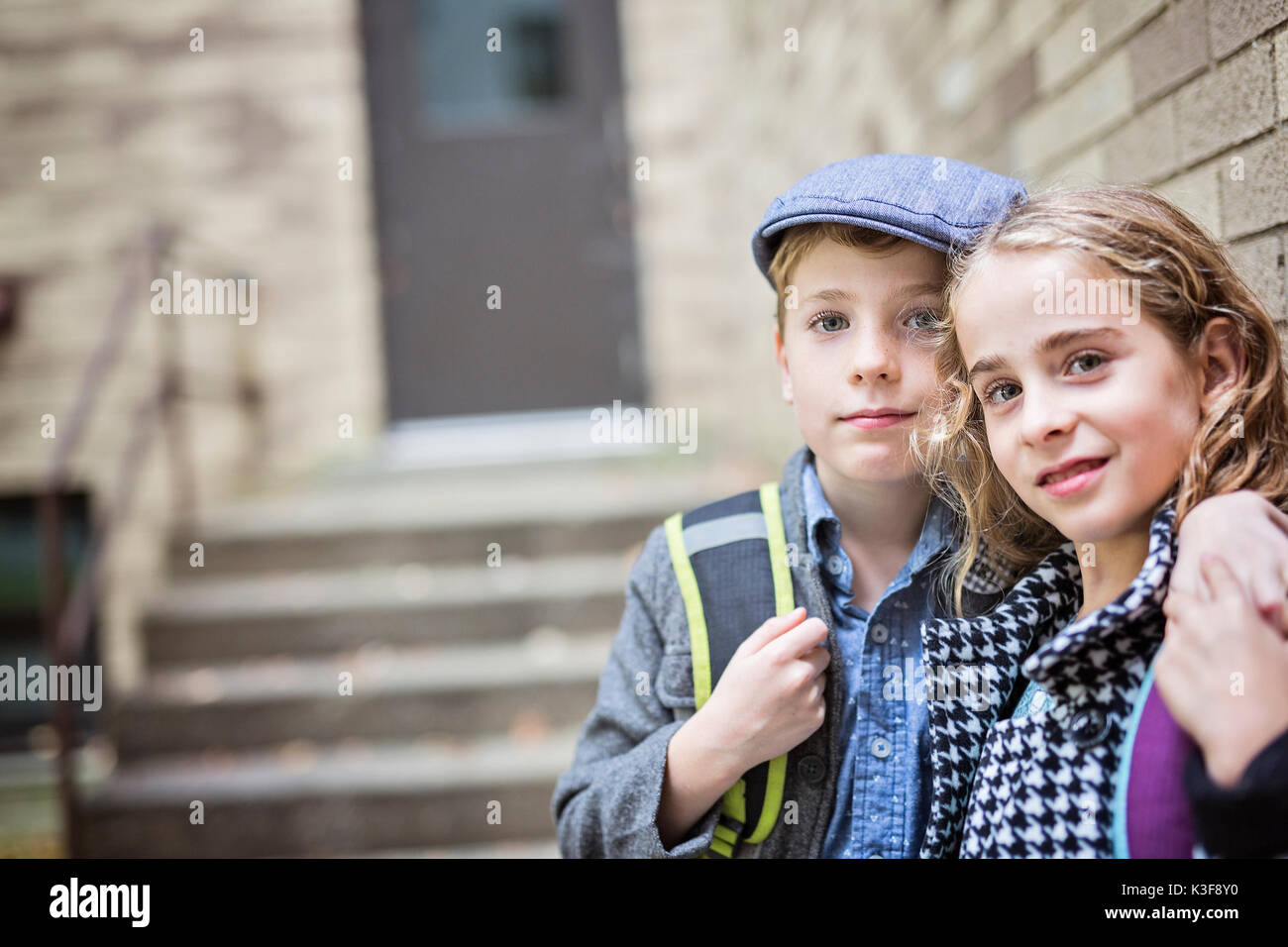 Pre-teen figlio a scuola Foto Stock
