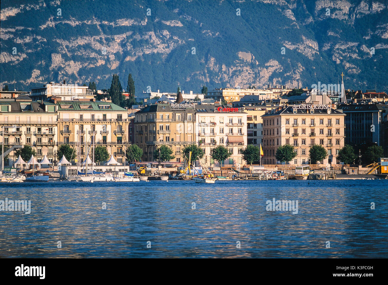 Ginevra, Svizzera, sul Lago di Ginevra Foto Stock