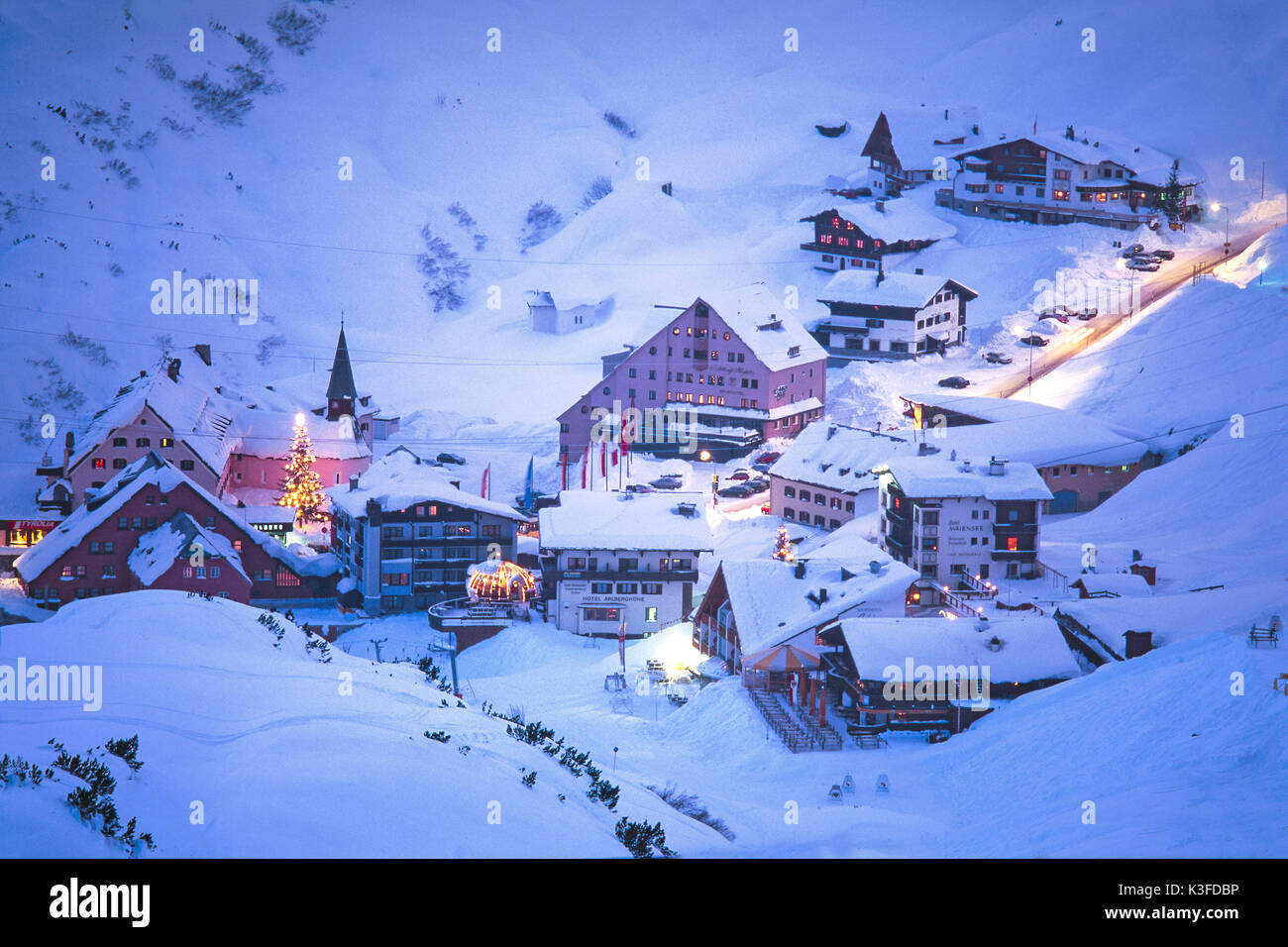 St. Christoph presso la montagna Arl al yule tide Foto Stock