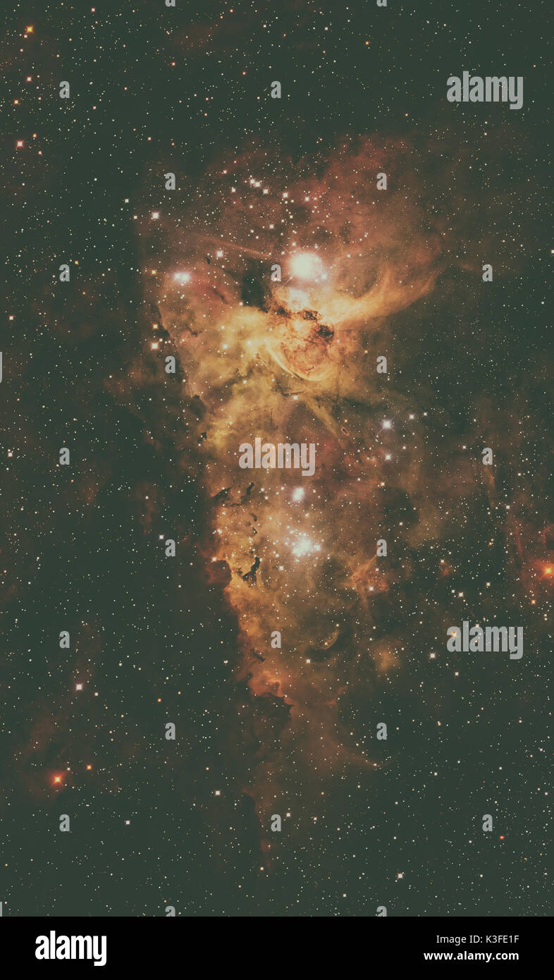 Il Carina nebulosa è un grande e luminoso nebulosa che circonda i diversi cluster di stelle. Noto anche come l'Eta Carinae Nebula, Grand nebulosa. Ritoccate ima Foto Stock