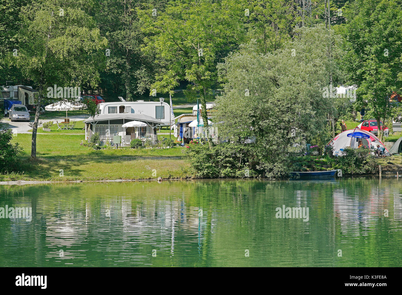 Campeggio in Kochel al lago Foto Stock