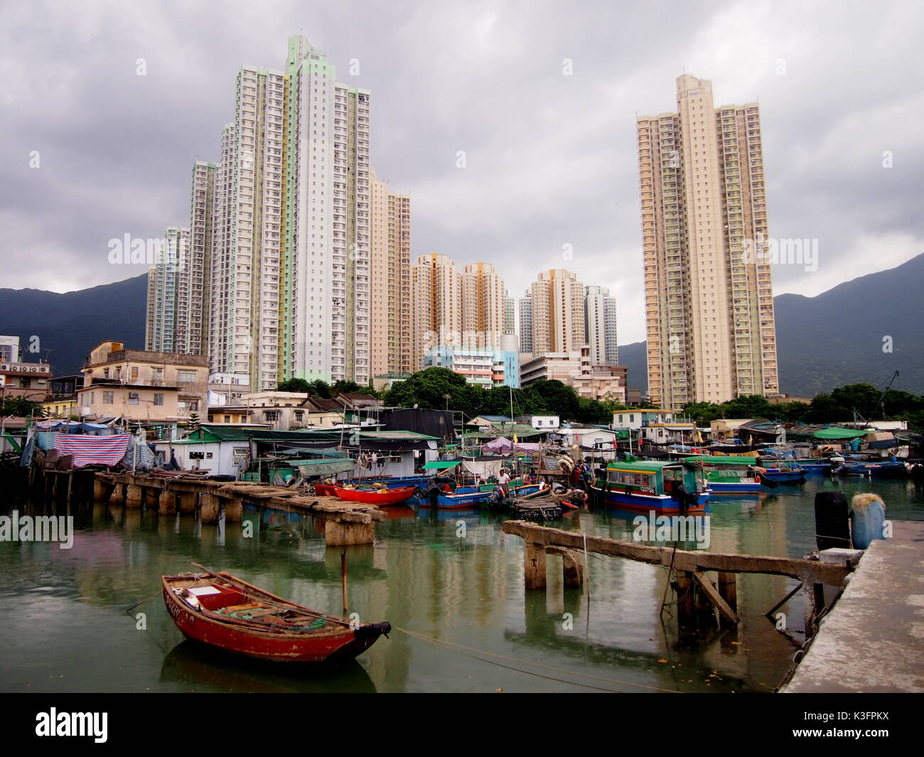 Hong Kong dall'Isola di Lantau Foto Stock