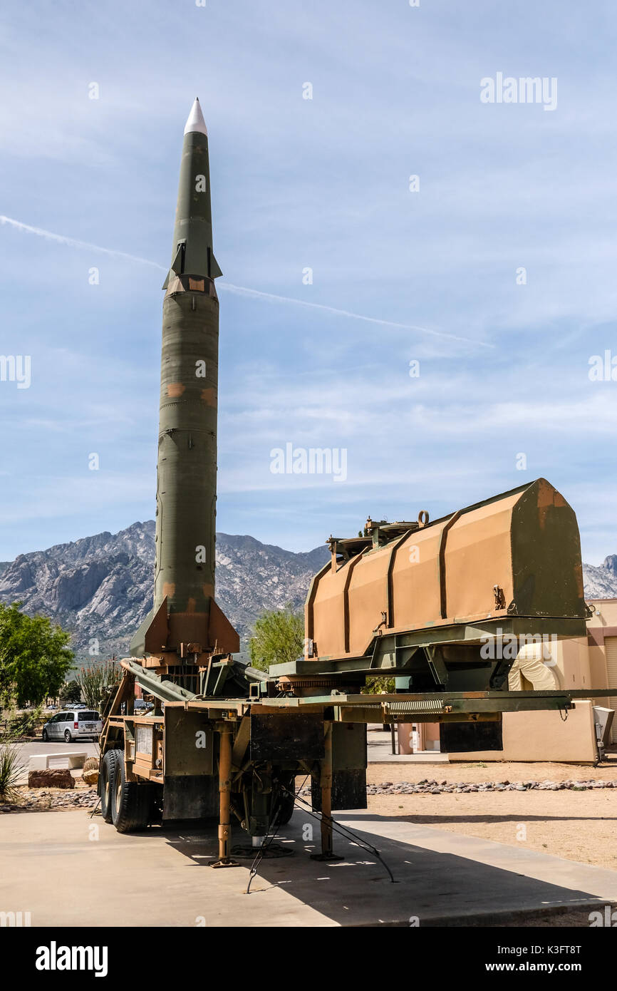 I missili militari a White Sands Missile Range, Nuovo Messico, STATI UNITI D'AMERICA Foto Stock