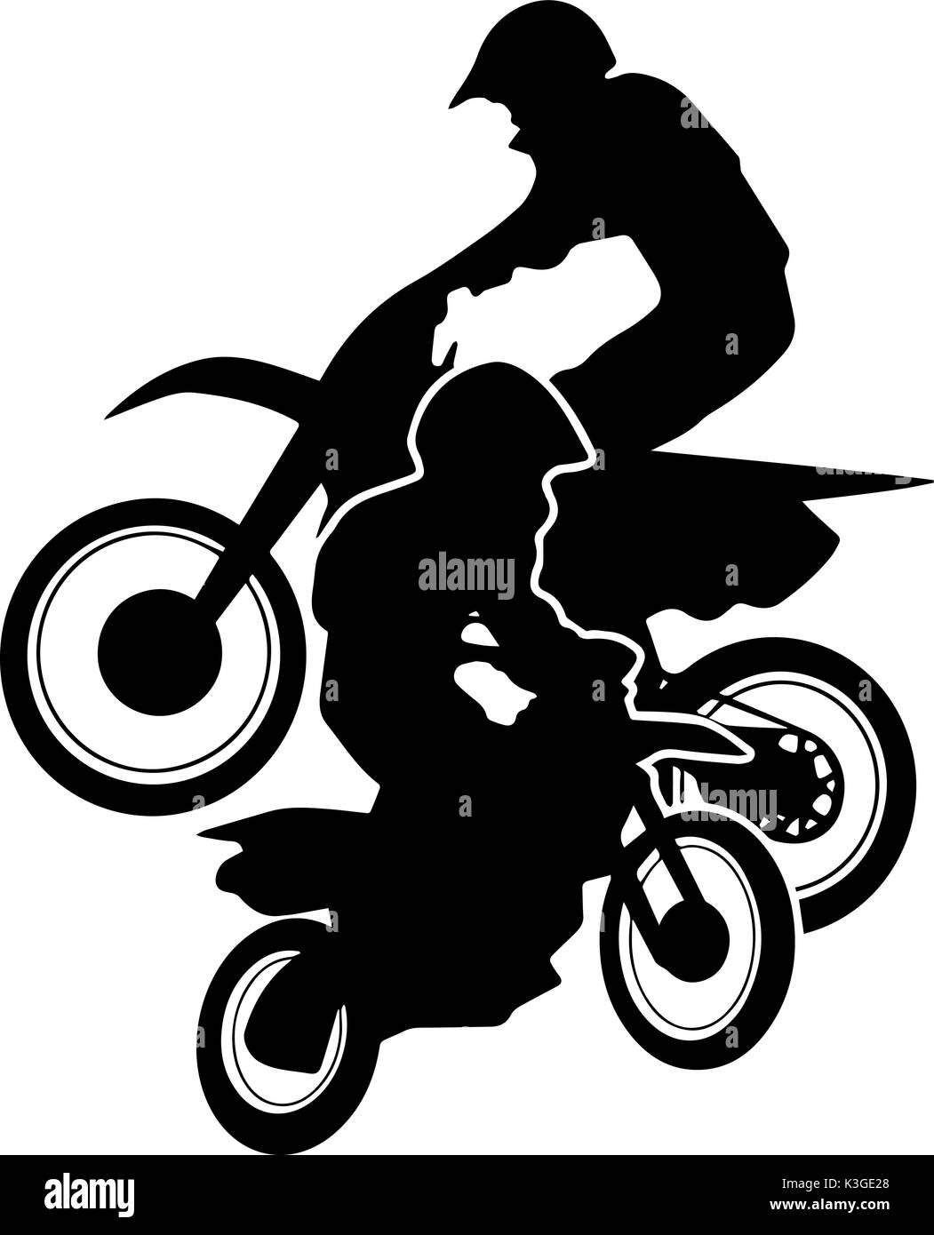 Motocross Dirt Bike Silhouette Illustrazione Vettoriale