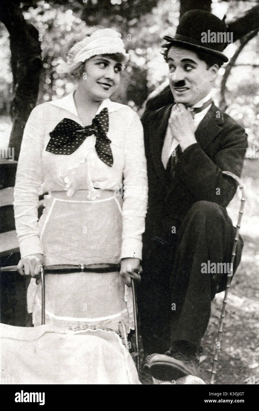 Nel parco charlie chaplin data: 1915 Foto Stock
