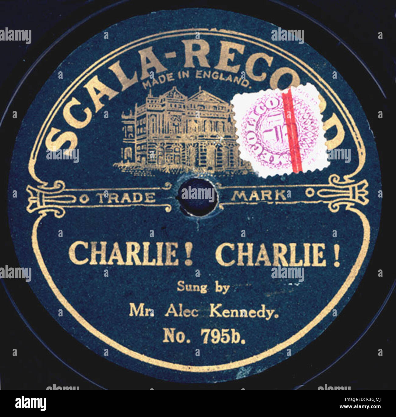 CHARLIE! CHARLIE! La registrazione di una canzone popolare sul film comico Charlie Chaplin, cantata da Alec Kennedy Foto Stock