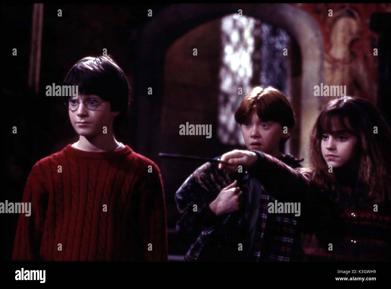 HARRY POTTER E LA PIETRA dei filosofi Daniel Radcliffe, Emma Watson, Rupert Grint data: 2001 Foto Stock