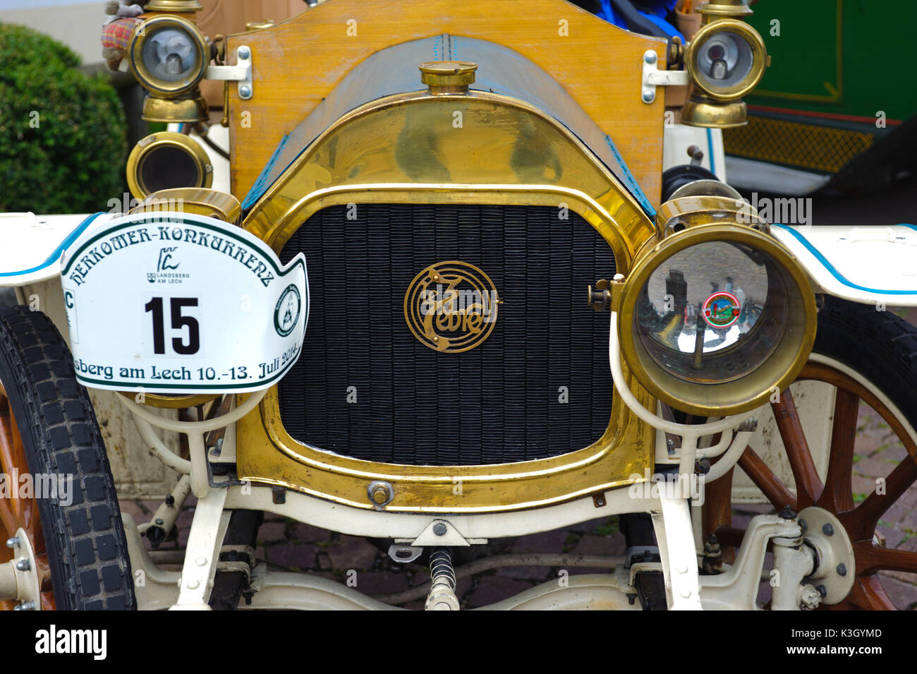 Old-timer rally "contesa Herkomer' di Landsberg a Lech per almeno 80 anni di automobili, qui vicino Le zebre un tipo, anno di fabbricazione 1911 Foto Stock