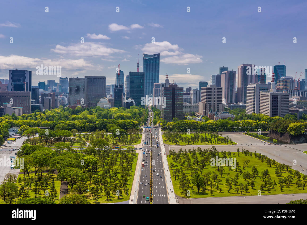 Giappone Tokyo City, quartiere Chiyoda, Palazzo Imperiale explanade Foto Stock