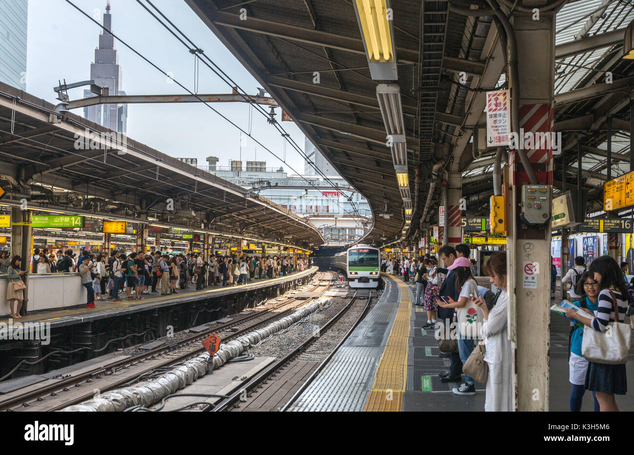 Giappone Tokyo City, Stazione di Shinjuku, Linea Yamanote, Foto Stock
