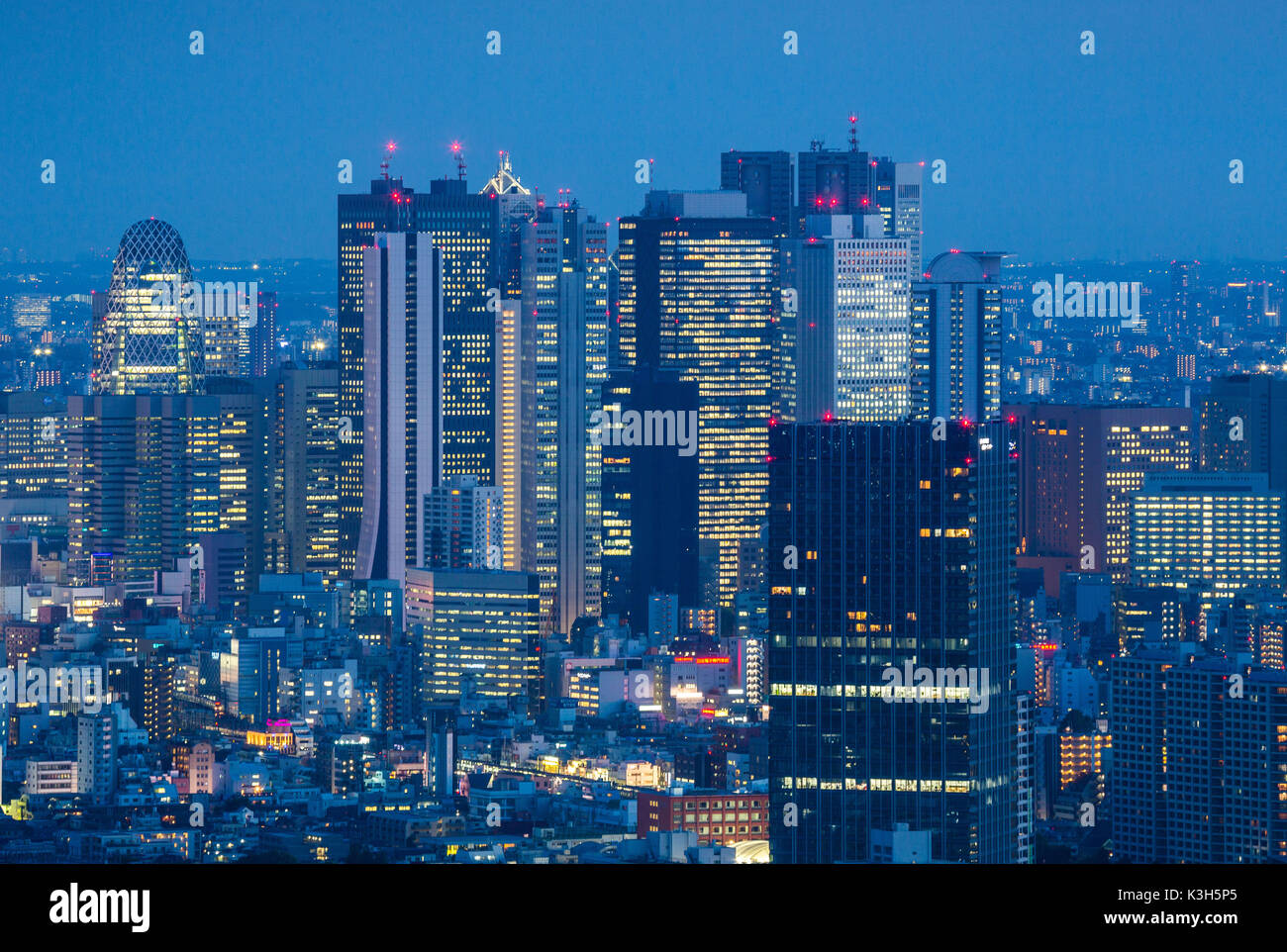 Giappone Tokyo City, West Shinjuku Skyline Foto Stock