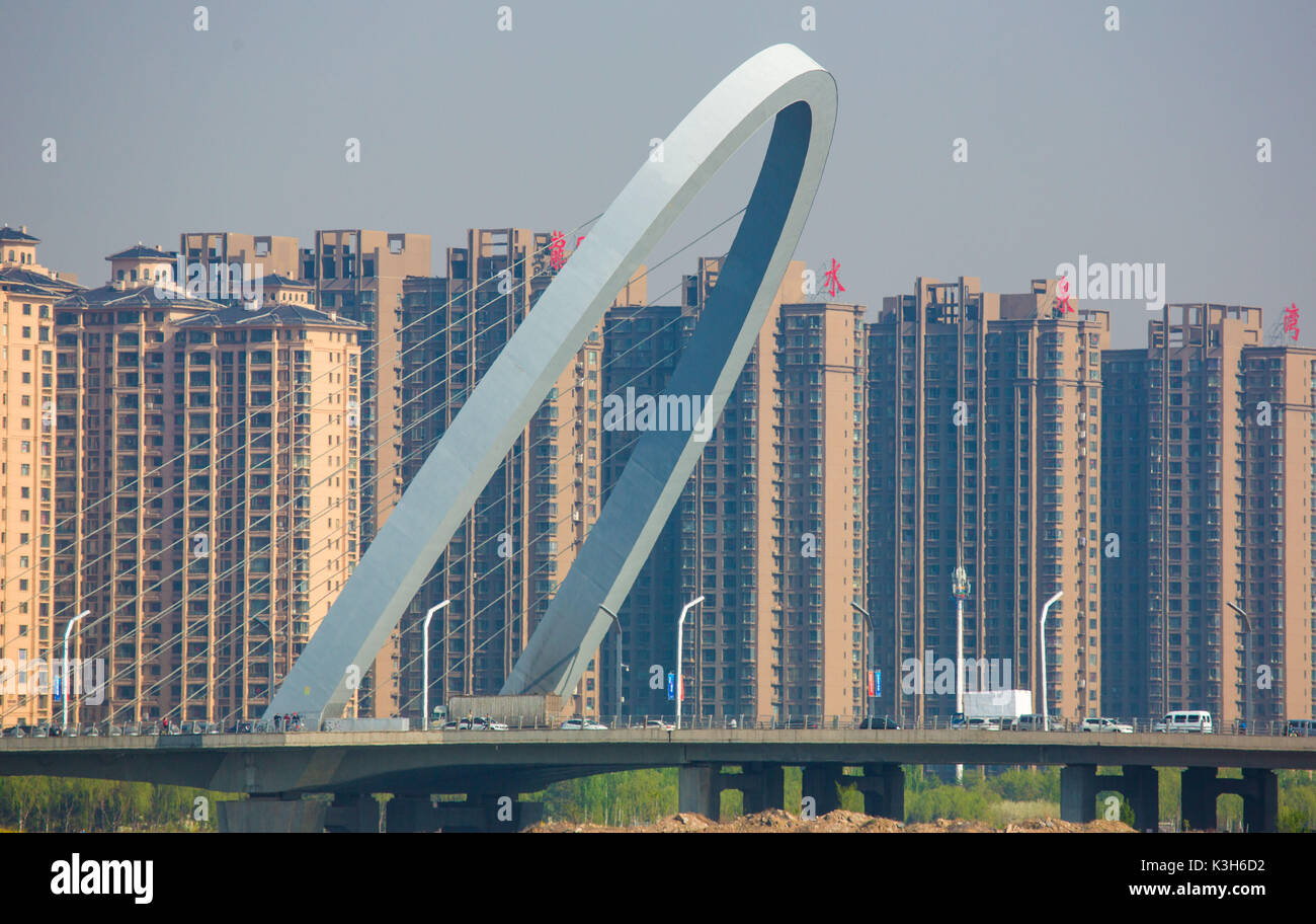 La Cina, nella provincia di Shanxi, Daton Città, Nanmiaowa Dsistric, nuovo ponte Foto Stock