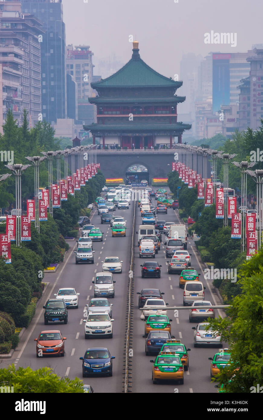 Cina, Provincia di Shaanxi, Xi'an City, il Campanile Foto Stock