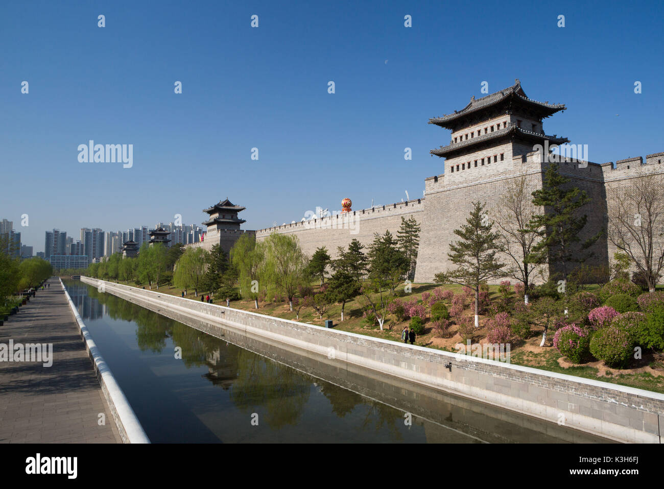 La Cina, nella provincia di Shanxi, Datong, mura antiche della città Foto Stock