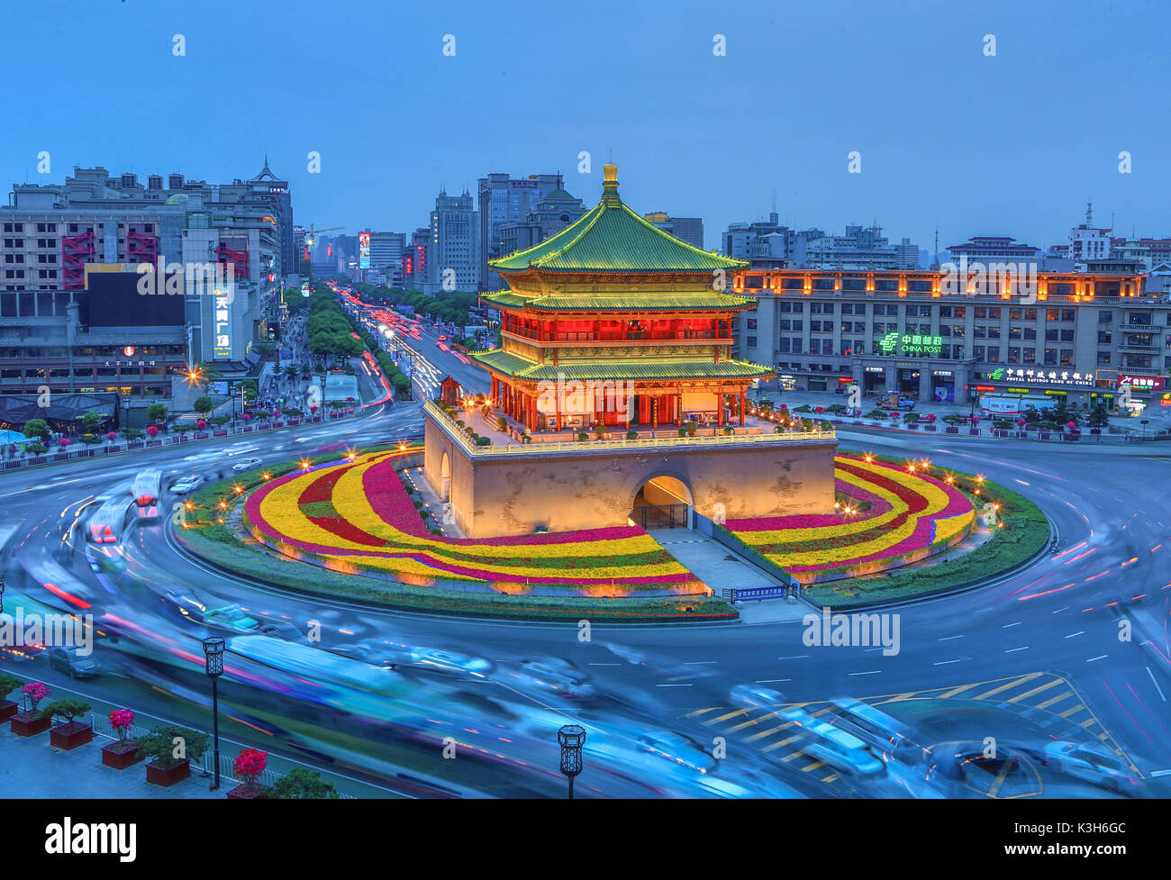 Cina, Provincia di Shaanxi, Xi'an City, il Campanile Foto Stock