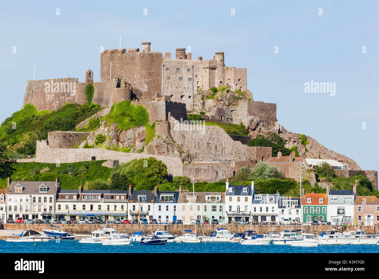 Regno Unito, Isole del Canale, Jersey, Gorey, Castello di Mont Orgueil Foto Stock
