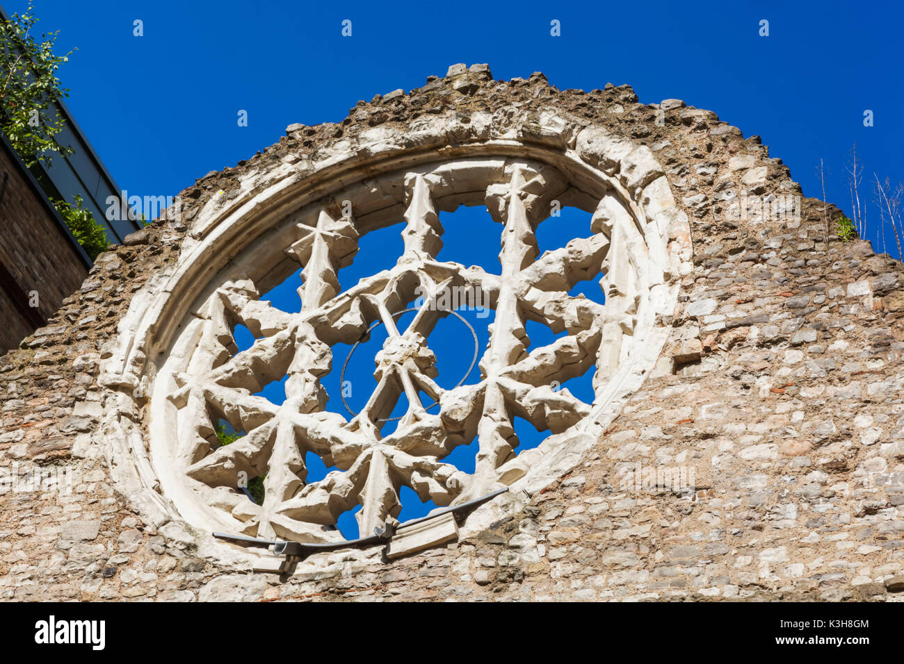 Inghilterra, Londra, Southwark, Winchester Palace, la sala grande finestra a stella Foto Stock