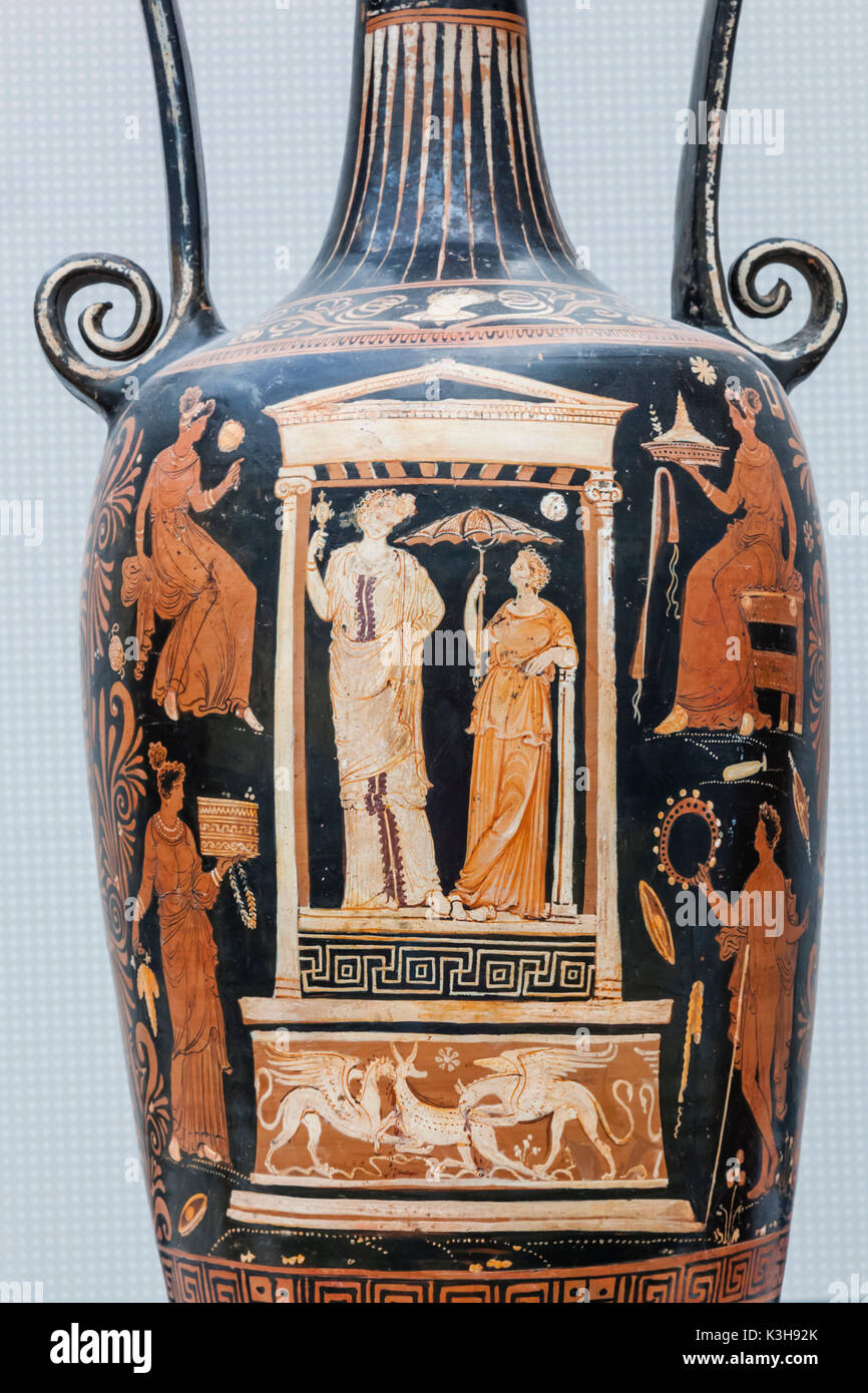 In Germania, in Baviera, Monaco di Baviera, Glyptothek e membro collezioni del Museo di Antichità, presentano dei Dauni del vaso in ceramica Foto Stock