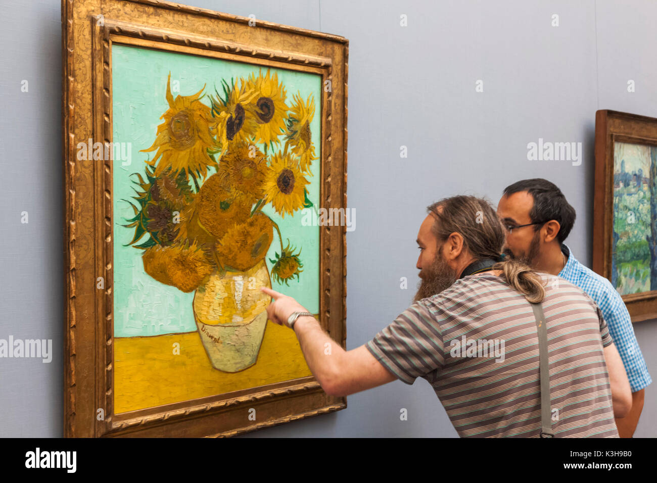 In Germania, in Baviera, Monaco di Baviera, il nuovo Museo Pinacoteca (Neue Pinakothek), Pittura intitolato "unflowers' (Sonnenblumen) di Vincent van Gogh del 1888 Foto Stock