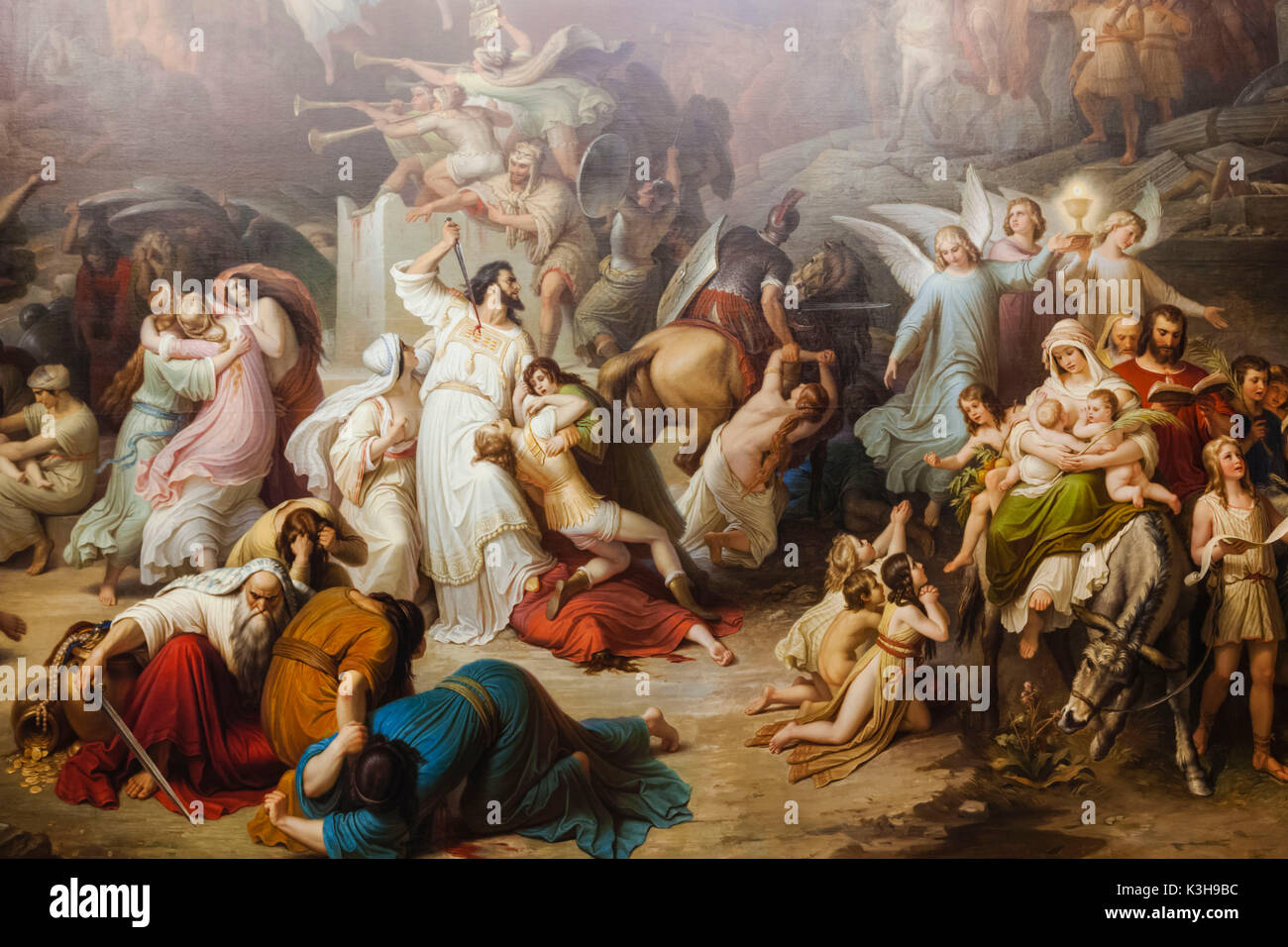 In Germania, in Baviera, Monaco di Baviera, il nuovo Museo Pinacoteca (Neue Pinakothek), Pittura intitolato " La distruzione di Gerusalemme" (Die Zerstorung Jerusalems durch Tito) da Wilhelm von Kaulbach datata 1846 Foto Stock