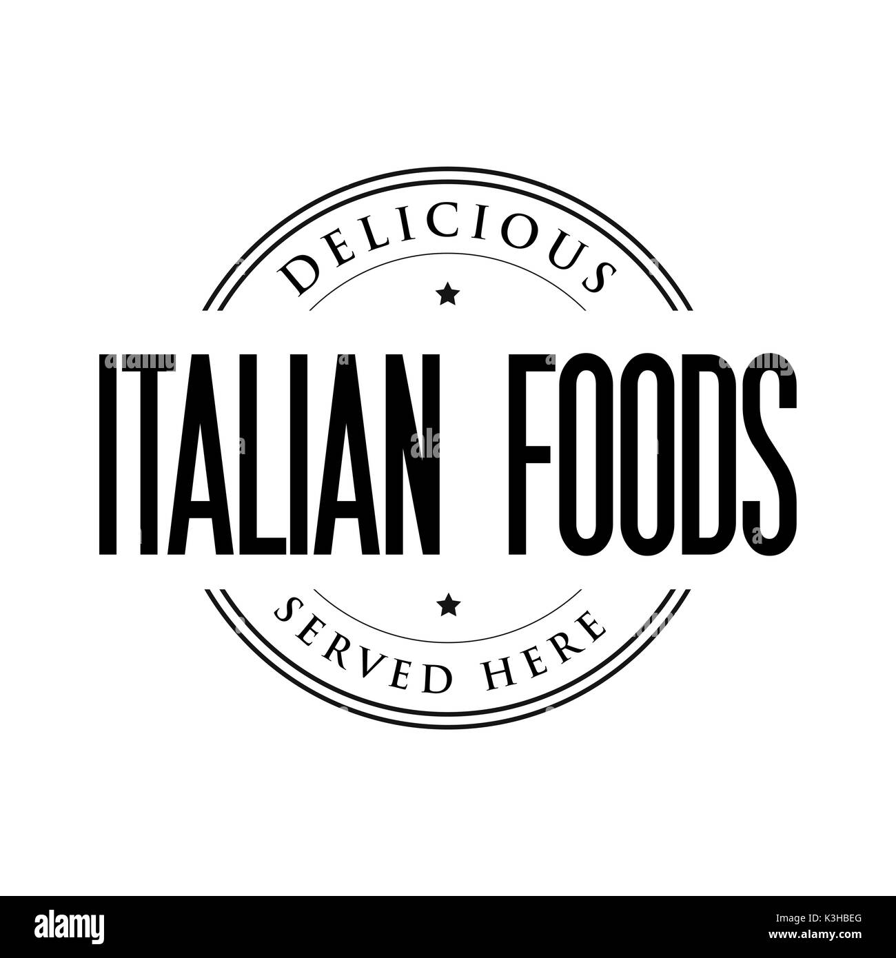 Cibi italiani timbro vintage Illustrazione Vettoriale